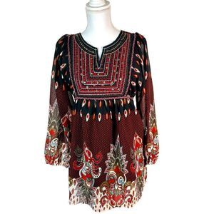Kaktus Embroidered and Embellished Boho Tunic blouse